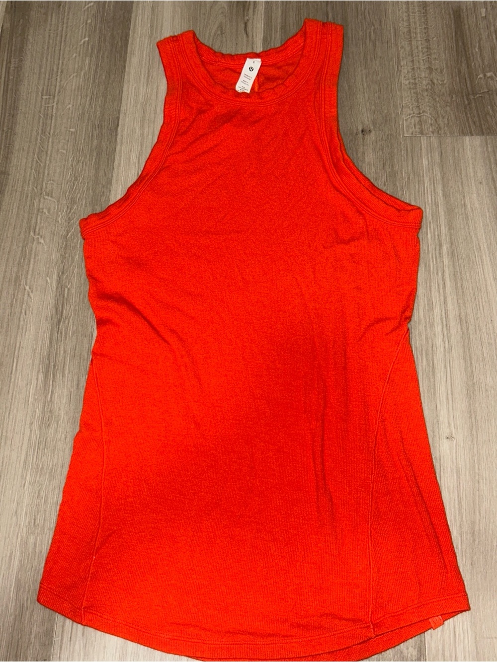 Women's Neon Orange Lululemon Ribbed Tank Top